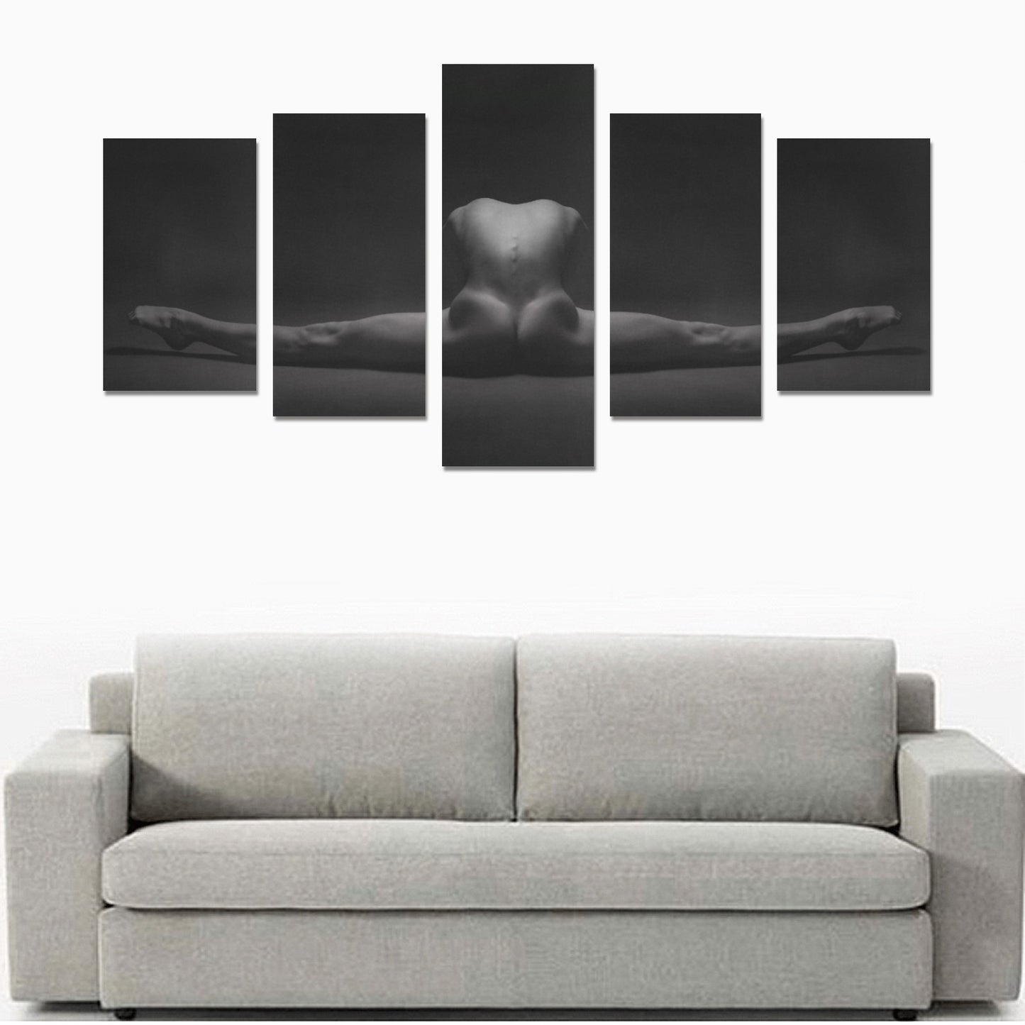 Gymnast splits nude back - Canvas Wall Art Prints  5-Pieces